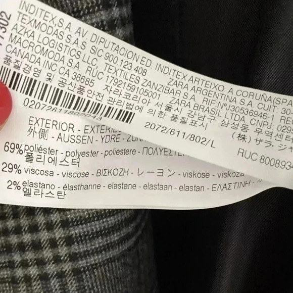 Zara Gray Plaid Blazer - Picture 9 of 14